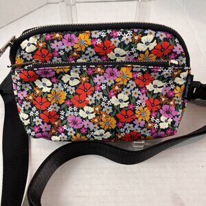 Women's Brighton Nylon Floral Poppy Crossbody Bag w/adj strap